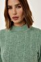 Short Sleeve Turtleneck Hair Knit Knitwear Sweater - 4