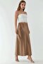 High Waist Satin Midi Skirt - 5