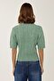 Short Sleeve Turtleneck Hair Knit Knitwear Sweater - 5