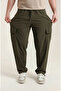 Men's Khaki Parachute Fabric Sweatpants |   Cargo Pocket Pieces, with Leg Clips, Baggy Cut - 6