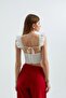 Sleeveless White Top with Drawstring Detail - 4