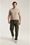 Men's Khaki Parachute Fabric Sweatpants |   Cargo Pocket Pieces, with Leg Clips, Baggy Cut - 3