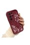 Samsung Galaxy S22 Ultra Burgundy Butterfly Silicone Case Camera Protection Shock Absorption Comfortable Grip - 2