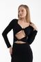Scoop Neck Cutout Detail Long Sleeve Midi Dress - 5