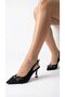 Women's Pointed Toe (8cm) Heeled Shoes |   With Adjustable Back Strap |   Stylish Design with Metal Buckle - 3