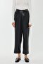 High Waist Crop Faux Leather Trousers - 2