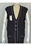 Plus Size Boat Neck Sleeveless Buttoned Mom Vest Double Pockets Medium Thickness - 6