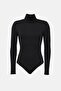 Basic High Collar Knitted Bodysuit