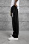 Men's Sweatpants Number 7 Six Black Oversize Baggy Loose Fit 3 Thread Without Threaded Detail - 3