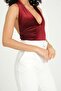 Velvet Backless Sleeveless Bodysuit - 3