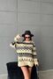 Crew Neck Patterned Oversize Sweater