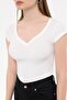 V-Neck Cap Sleeve T-Shirt - 5