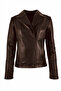 Opal Women's Genuine Leather Biker Leather Coat Brown