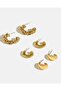 Women Gold Studs Set (9 Pairs)