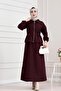 Beli Tunnel Zippered Skirt Suit-Bordo