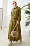 Zippered Tunic Skirt Double Set 1674 - Oil Green - 4