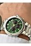 Functional Silver-Green Color 10 Atm Water Resistance Steel Case Men's Wristwatch 2519Mr - 3