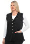 Women's Knitwear Pocketed Winter Thick Leaf Patterned Mother's Vest - 2