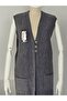 Plus Size Boat Neck Sleeveless Buttoned Mom Vest Double Pockets Medium Thickness - 6