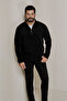 Men's Black Anti-Pilling Non-Pilling Standard Fit Mock Neck Fleece Sweatshirt - 6