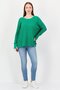 Women Round Neck Long Sleeve Textured Sweater, Green - 3