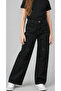 Girl's Butterfly Embroidered Stretch Fabric Thick Elastic Waist Trousers