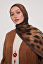 Patterned Silk Shawl - Deep Brown - 2