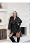 Oversized Anthracite Short Cashmere Coat - 3