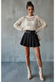 Women's Black Pleated Mini Skirt - 3