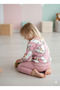 Girl's Corded Fabric Winter Set with Tights (Pink) - 4