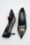 Women's Buckle Detailed Heeled Shoes Black Yanki - 4