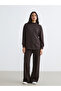 Alita City Lcw Modest Brown Plain Loose & Baggy Women's Sweatshirt Tunic with a Difference - 2