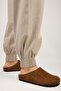 Nitsa Women's Genuine Leather Flat Sabo Tan Slippers - 5