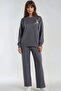 Embroidered Crew Neck Sweatshirt and Straight-Leg Trousers Two-Piece Set Bersan Collection