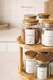10-Piece Acacia Lid Glass Spice Jar Set – with Rotating Bamboo Stand, 12 Labels - 3