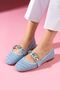 Veneta Baby Blue Glitter Fabric Seashell Star Accessory Banded Ballerinas - 3