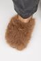 Zeya Women's Plush Buckle Brown Slippers - 7