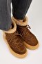 Haven Women's Genuine Leather Laced Brown Boots with Fur Inside - 2