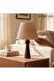 Beige linen fabric headed wooden lampshade - 4