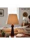 Beige linen fabric headed wooden lampshade - 6