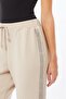 Women's Regular Fit Waist Drawstring Side Logo Stripe Pattern Beige Trousers Tf5093J4616-60906 - 3