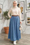 Women's Light Denim Blue Belted Skirt