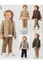 Brown 4-Piece Knitwear (Pants; T-Shirt; Sweater; Vest) Holiday Boys' Set-Lucy 2485 - 7