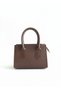 Coffee Colored Zippered Elegant Women's Hand and Shoulder Bag - 2