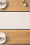 Black Piping Detail Washed Premium Linen Runner 40X150 - 4