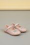 Papuç Sepeti 5102 Baby Girl Ballerina Shoes with Velcro & Stones, Patent Leather Ballerina Shoes - 5