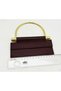 Faux Leather Metal Bag Handle Silk Model Navy Blue Color Light Gold Metal (New m - 3