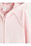 Lcw Baby Pink Hooded Baby Girl Thick Zippered Sweatshirt - 3