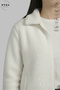 Women's Long Sleeve Winter Plush Fabric Polo Neck Zipper Jacket - 5