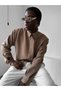 Men's Oversized Plain Linen Blend Shirt Comfortable Fit Long Sleeve Shirt Italian Collar Loose Shirt - 5